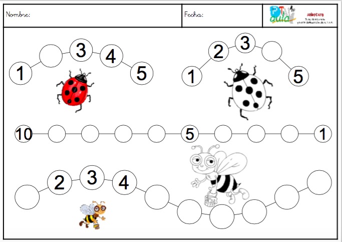 Completa números hasta el 10 - Aula PT